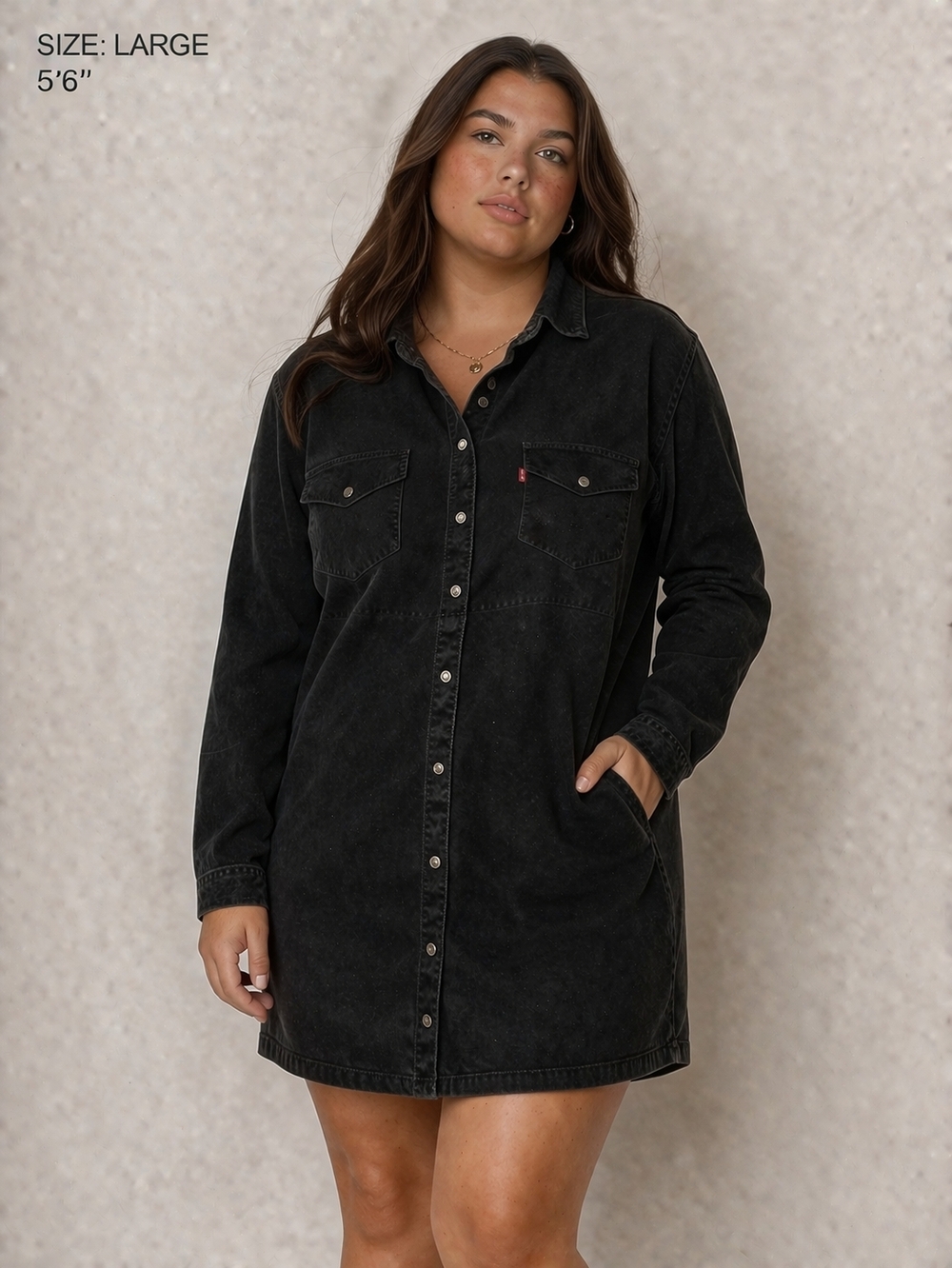 Levi's Black Long Sleeve Shirt Dress